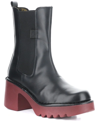 Shop Fly London Moya Leather Boot In Black