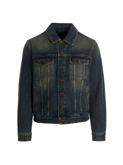 Shop Saint Laurent Giacca Denim Casual Jackets, Parka Blue