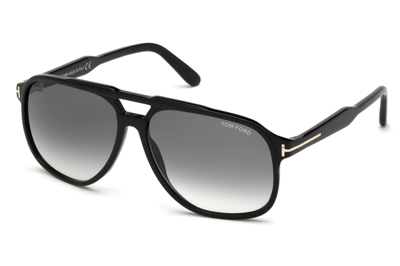 Shop Tom Ford Raoul Smoke Gradient Navigator Mens Sunglasses Ft0753 01b 62 In Black