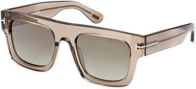 Shop Tom Ford Fausto Gradient Brown Browline Men's Sunglasses Ft0711 47q 53