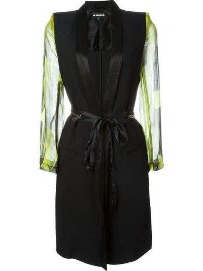 Shop Ann Demeulemeester Panelled Tuxedo Style Jacket - Black