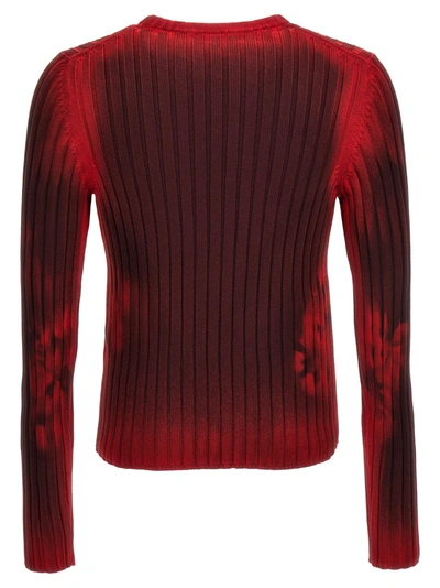 Shop Ferragamo Tie Dye Ribbed Sweater Sweater, Cardigans Bordeaux
