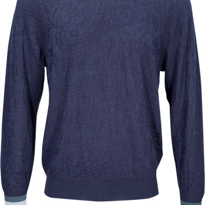 Shop Loh Dragon Colin Jacquard Merino Paisley Sweater In Blue