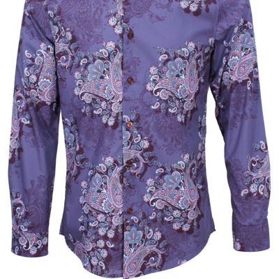 Shop Lords Of Harlech Norman Random Paisley Shirt In Purple