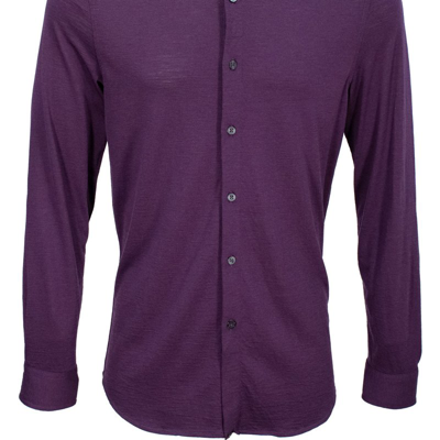 Shop Lords Of Harlech Shawn Merino Shirt In Purple