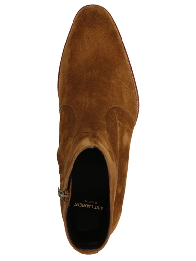 Shop Saint Laurent Wyatt Boots, Ankle Boots Brown