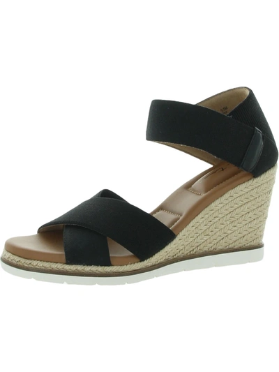 Shop Me Too Gia 15 Womens Memory Foam Strappy Wedge Sandals In Black
