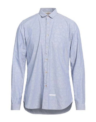 Shop Dnl Man Shirt Blue Size 16 ½ Cotton, Polyamide