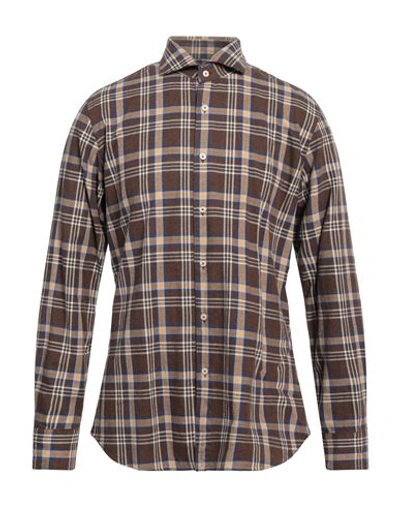 Shop Xacus Man Shirt Brown Size 17 ½ Cotton