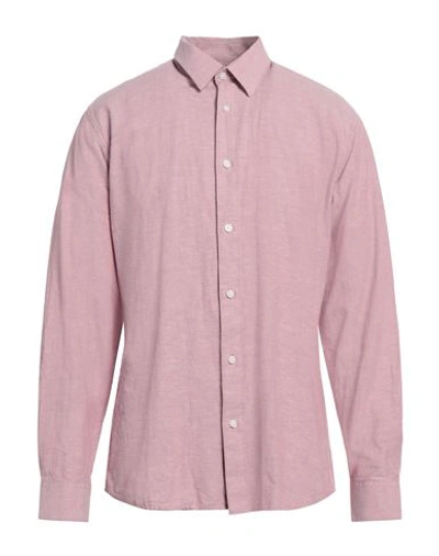 Shop Selected Homme Man Shirt Pastel Pink Size 16 ½ Organic Cotton, Linen, Cotton