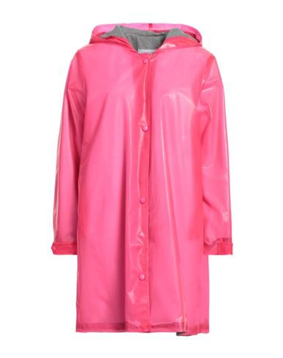 Shop Cinqrue Woman Overcoat & Trench Coat Fuchsia Size S Thermoplastic Polyurethane In Pink