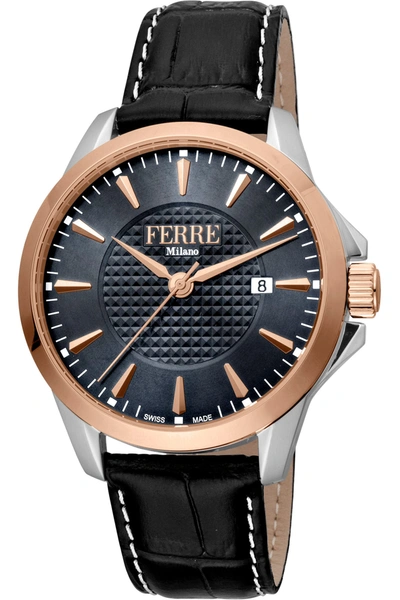 Shop Ferre Milano Men's Fashion 42mm Quartz Watch In Gold