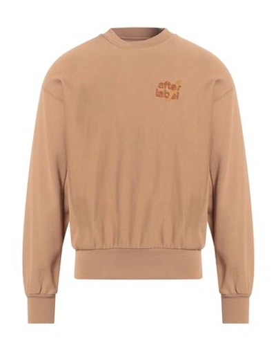 Shop Afterlabel After/label Man Sweatshirt Camel Size S Cotton In Beige