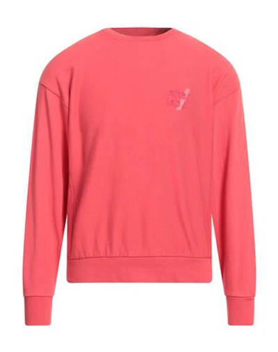 Shop Afterlabel After/label Man Sweatshirt Coral Size S Cotton In Red