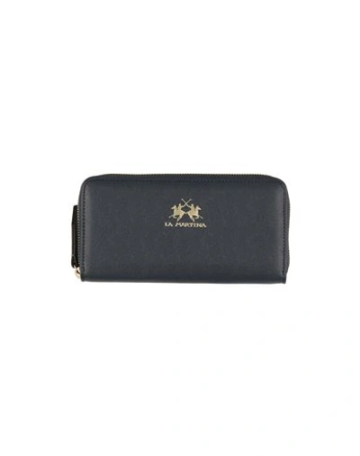 Shop La Martina Woman Wallet Navy Blue Size - Polyurethane