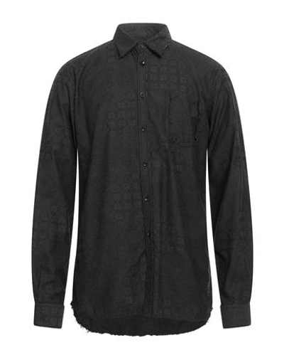 6167 Man Shirt Black Size 17 Cotton In Black