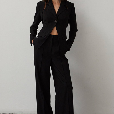 Shop Crescent Penelope Bolero Blazer Set In Black