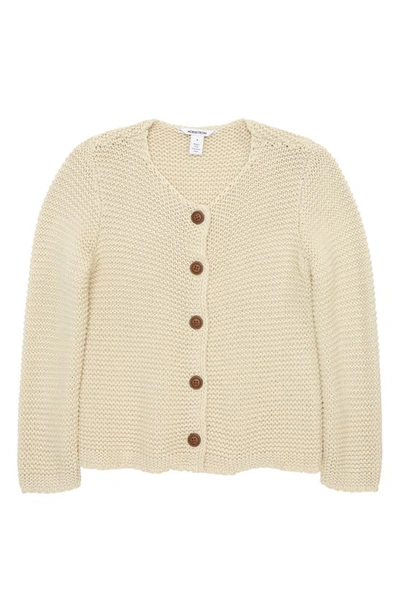 Shop Nordstrom Kid's Everyday Cotton Cardigan In Ivory Honey