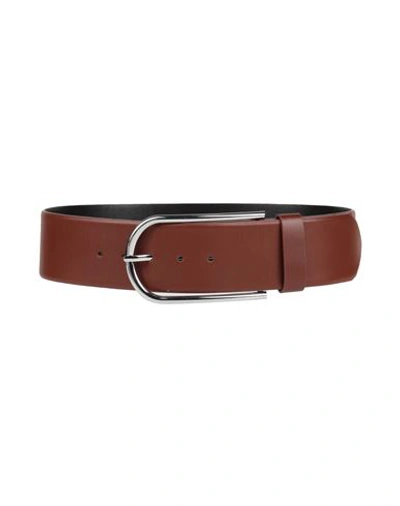 Liviana Conti Woman Belt Brown Size 36 Soft Leather, Polyurethane, Viscose In Brown