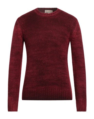 120% Lino Man Sweater Burgundy Size M Alpaca Wool, Polyamide, Wool In Red