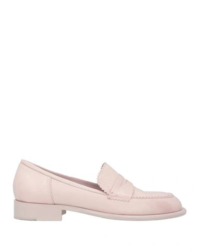Shop Pomme D'or Woman Loafers Light Pink Size 8 Soft Leather