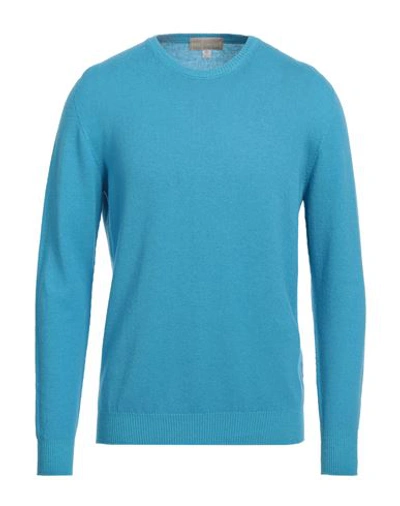 Shop 120% Lino Man Sweater Turquoise Size Xxl Cashmere, Virgin Wool In Blue