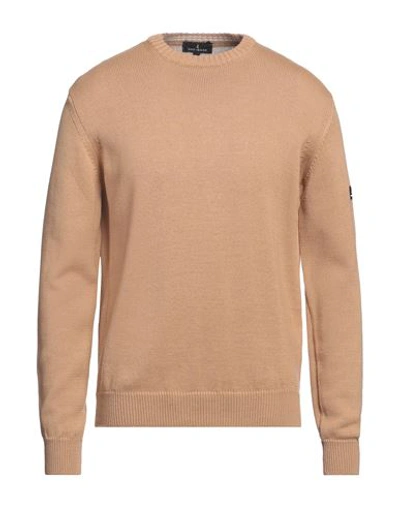 Shop Navigare Man Sweater Sand Size 3xl Merino Wool, Acrylic In Beige