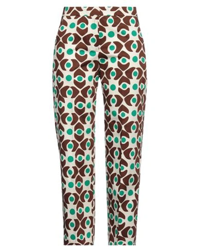 Camicettasnob Woman Pants Brown Size 8 Cotton, Elastane In Brown