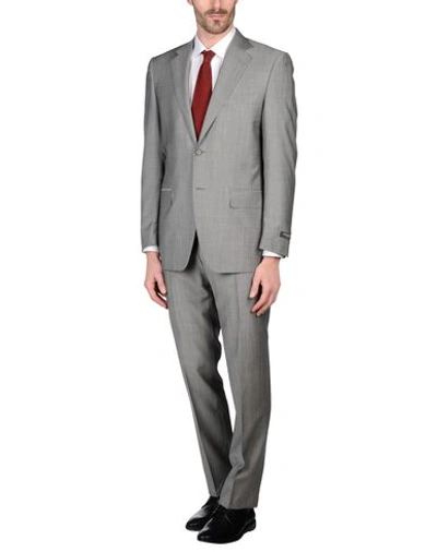 Shop Canali Man Suit Grey Size 46 Wool, Mohair Wool