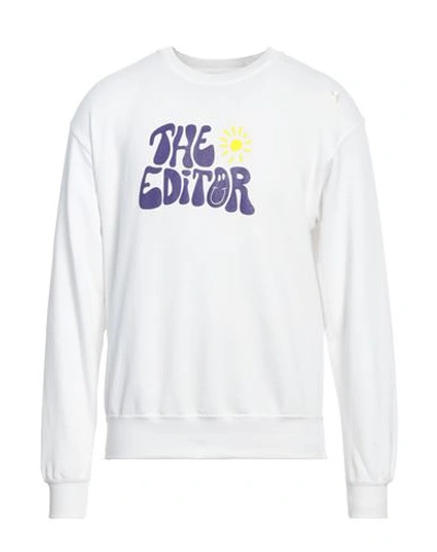Shop The Editor Man Sweatshirt White Size Xxl Cotton, Polyester