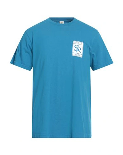 Shop Sporty And Rich Sporty & Rich Man T-shirt Azure Size M Cotton In Blue