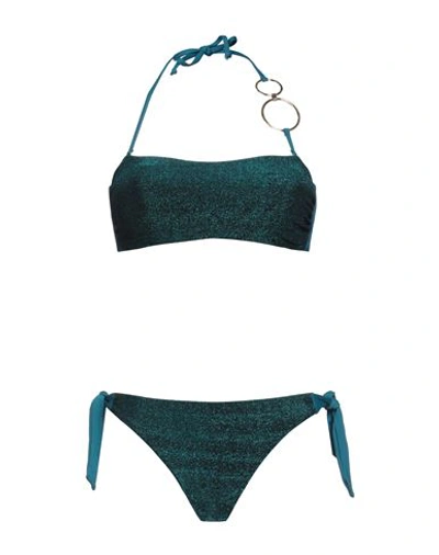 Shop Vacanze Italiane Woman Bikini Deep Jade Size 14 Polyamide, Metallic Fiber In Green