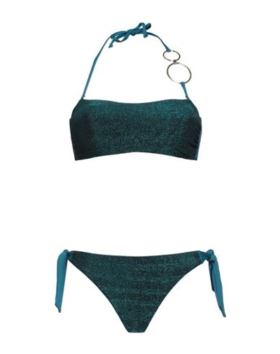 Vacanze Italiane Woman Bikini Deep Teal Size 10 Polyamide, Metallic Fiber In Green