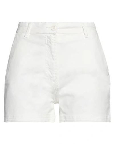 Shop Bomboogie Woman Shorts & Bermuda Shorts White Size 6 Cotton, Elastane