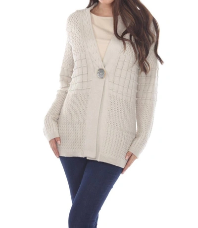 Shop Pure Knits See The Good Cardigan In Pebble In Grey