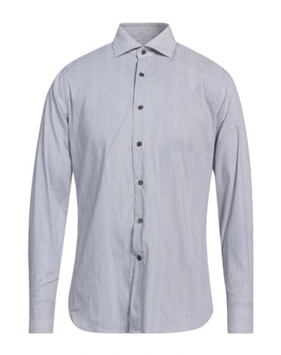 Shop Bagutta Man Shirt Midnight Blue Size 17 ½ Cotton, Polyamide, Elastane