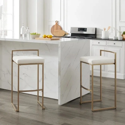 Shop Crosley - Harlowe 2pc Bar Stool Set Creme/ Gold - Set Of 2