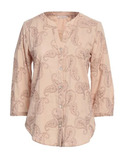 Shop Camicettasnob Woman Shirt Light Brown Size 6 Cotton In Beige