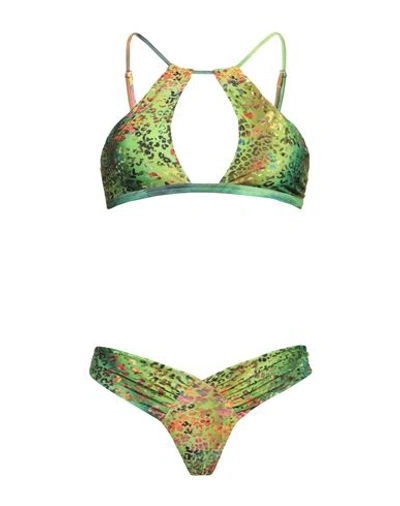 Shop 4giveness Woman Bikini Green Size M Polyester, Elastane