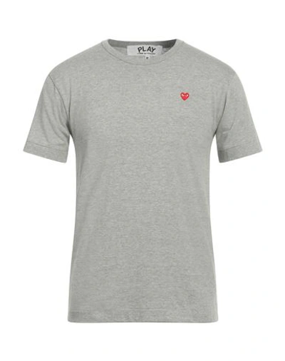 Shop Comme Des Garçons Play Man T-shirt Light Grey Size M Cotton