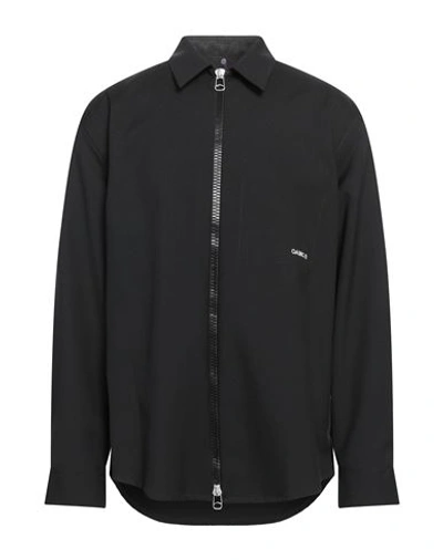 Shop Oamc Man Shirt Black Size Xl Virgin Wool