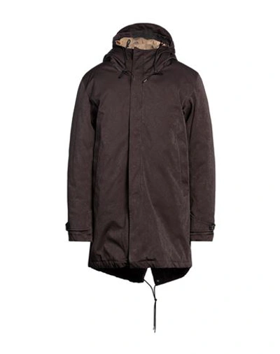 Ten C Man Puffer Dark Brown Size 40 Polyester, Polyamide In Brown
