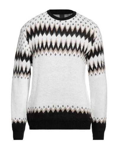 Why Not Brand Man Sweater White Size Xxl Acrylic, Wool In White
