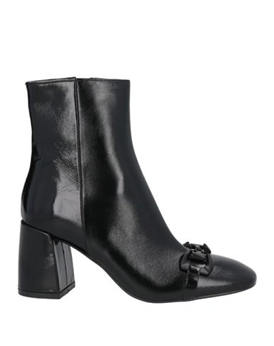 Baldinini Woman Ankle Boots Black Size 11 Soft Leather In Black