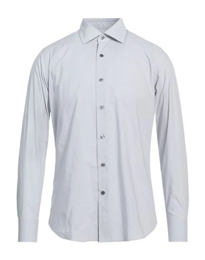 Shop Bagutta Man Shirt Light Grey Size 16 ½ Cotton