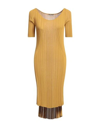 Shop Gentryportofino Woman Sweater Ocher Size 6 Viscose In Yellow