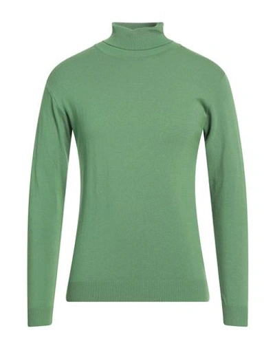 Shop Roberto P  Luxury Roberto P Luxury Man Turtleneck Green Size L Virgin Wool, Merino Wool, Polyamide, Elastane