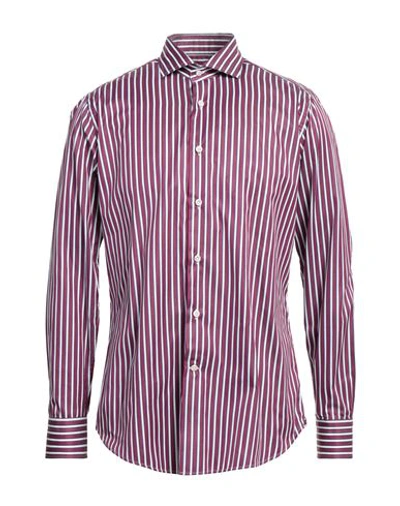 Shop Guglielminotti Man Shirt Mauve Size 16 Cotton In Purple