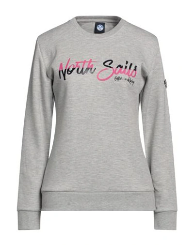 Shop North Sails Woman Sweatshirt Grey Size L Cotton, Polyester