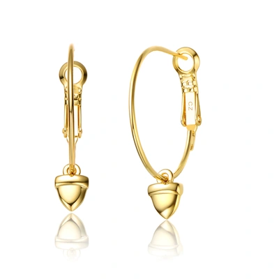 Rachel Glauber 14k Gold Plated Cubic Zirconia Heart Hoop Earrings In Gold